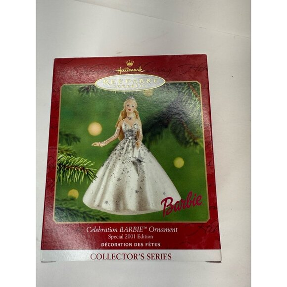 2 Hallmark Barbie Ornaments 2001 Christmas Celebration And 1993 Holiday - Picture 2 of 15